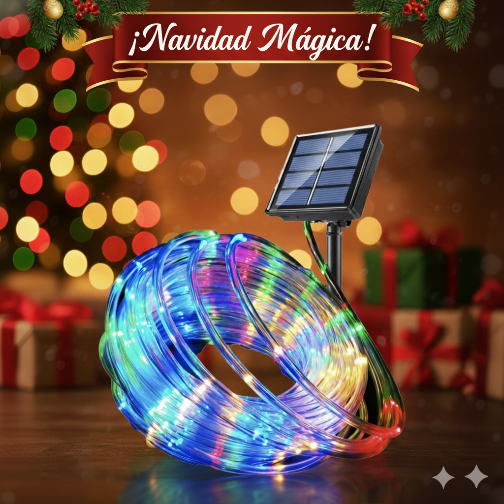 Luces LED solares multicolor con panel solar